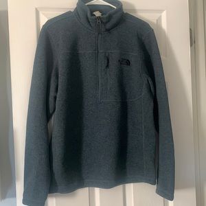 Mens northface half zip, wool and Cotton blend